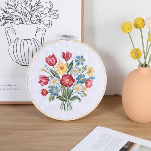 Ptwola 2 Pack 7.87 Inch Wood Embroidery Hoop 20CM Cross Stitch Hoops Ring