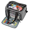 Coopay Giant Knitting Tote Bag, Travel Knitting Bag Yarn Storage Bag with Removable Inner Divider for Knitting Needles, Yarn, Crochet Supplies and Knitting Needles Accessories - color: Ruthless Grey