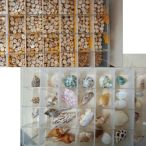 Xiaoyztan Bead Organizer 18 Grids Tackle Box 8x4.7x1.3in for Beads 2 Pack - size: 8.0x4.7x1.3 in