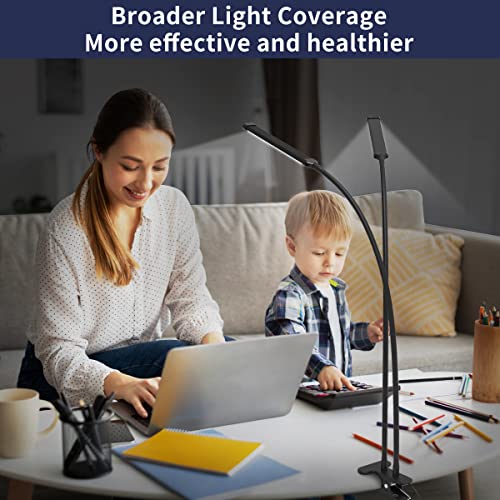 iZELL Desk Lamp, [2 LED Tube] Desk Lamps for Home Office with Clamp, Flexible Gooseneck LED Book Light, Easy Clip on Reading Lights for Bedrooms Beside Table Headboard College Dorm Bed Room - Black - style: 2 LED Lamp