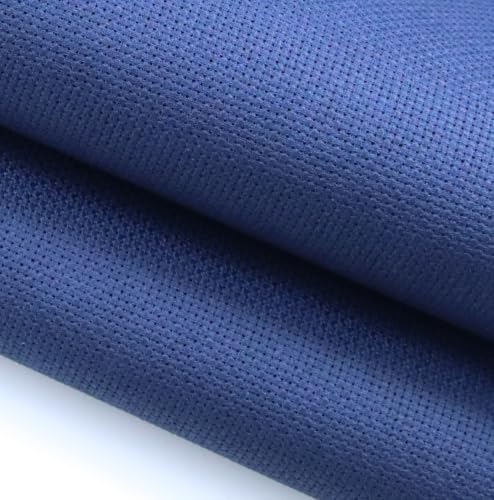KCS 12" x 59" (30cmx 149cm) 18 Count Cotton Aida Cloth Cross Stitch Fabric (Jeans Blue) - color: Jeans Blue