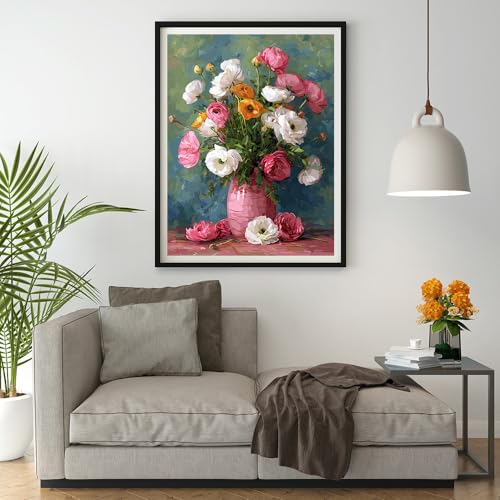 Moohue 14 ct Counted Cross Stitch Kits for Adults Flowers Cross Stitch Patterns Stamped Printed Cross Stitch Kits (Flowers 14) - color: Flowers 14