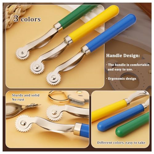 Nitlak 3 PCS Stitch Marking Spacer, Tracing Wheel Sewing Tool, Pounce Wheel - color: Multicolor