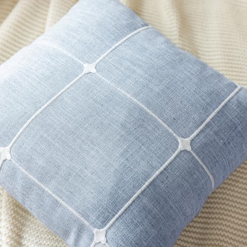 vctops Pack of 2 Rustic Lattice Throw Pillow Covers (Plaid Blue,20"x20") - color: Plaid Blue, size: 20" x 20" (Pack of 2)