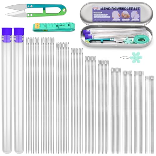 UOOU 105 Pcs Beading Needles, Beading Needles for Seed Beads Needles - style: Upgraded