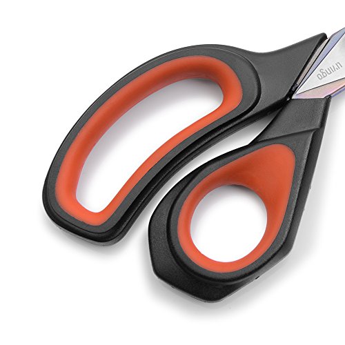 LIVINGO Fabric Scissors 2 Pack Titanium Tailor Sewing Shears Heavy Duty - color: Black & Red