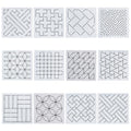 FREEBLOSS Sashiko Embroidery Stencils Sashiko Stencil Geometric Embroidery Patterns Stencils for Drawing Sashiko Template for Hand Quilting and Embroidery14x14cm - style: Geometric2