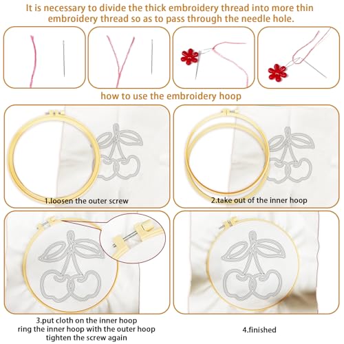 BEUNITONE Abstract Animal Embroidery Kit, 6PC Modern Line Art Needlepoint Kits with Hoops, Instructions, Threads, DIY Craft for Adults Beginners, Home Decor, Hand Embroidery Patterns for Gifts - style: Line Embroidery