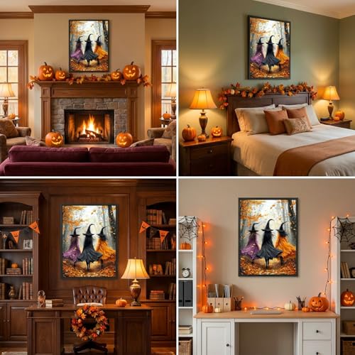 VIGEGU Witch Stamped Cross Stitch Kits for Adults Beginners 12x16 inch - color: witch Cross Stitch
