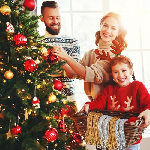 JUNEBRUSHS 600Pcs Christmas Ornament Hooks, Ornament Hangers with Snap - color: Gold Silver