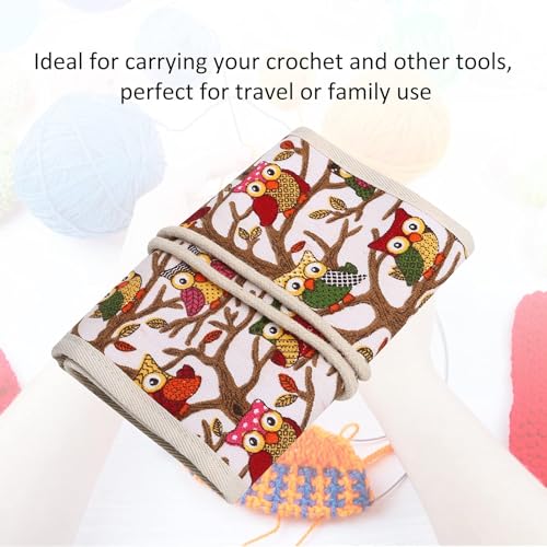 Pssopp Knitting Needles Holder Case Rolling Organizer