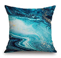 TSSOHU Marble Luxury Ocean Art Agate Blue Paint Gold Powder Cotton Linen Square Throw Waist Pillow Case Decorative Cushion Cover Pillowcase Sofa 18"x 18" - color: Tss45