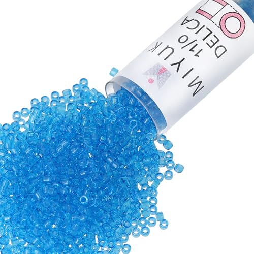 Miyuki Delica Seed Beads - color: DB1318 - Dyed Transparent Capri Blue