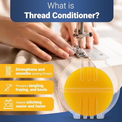 Thread Wax and Thread Conditioner - for Sewing and Gloss Threads Waxer. Magic Conditioner for Hand Sewing Embroidery. Hand Quilting Supplies to Strengthen and Reduce Knots - style: 1pk Synthetic
