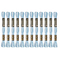 12 Skeins Embroidery Floss, Colorful Embroidery Floss 6 Strands Polyester Variegated Gradient Light Cross Stitch Thread for Sewing, Gradient Light Blue - color: Gradient Light Blue