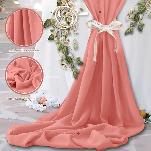 Horbaunal Rose Gold Chiffon Fabric by The Yard, 1 Yard Precut Sheer Fabric - color: Rose Gold, size: 1 Yard