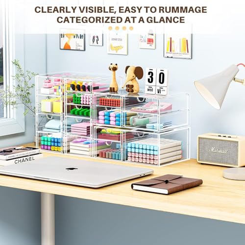 caktraie Acrylic16-Drawer Storage & Makeup Organizer for Desk - size: 16 Drawers