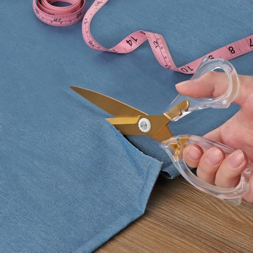 Acrylic Scissors, Ultra-Sharp Titanium Coated Blades and Ergonomic Clear Handle, Clear Gold Sscissors for Office Desk, Modern Design for Craft, Sewing, Office & Home, Set of 4, Gold - size: 4-Pack(5.8'/6.5'/7.6'/8.4')