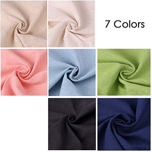 MWELLEWM 7 Pcs/Set Linen Needlework Fabric Solid Colour Cloth Garments Crafts Accessories Square Embroidery Cloth (50 * 50CM)