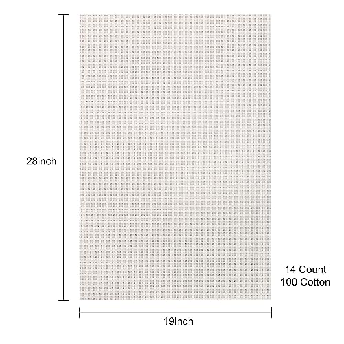 Aida Cloth 14 Count Cross Stitch Fabric,19×28inch (14CT,Light Beige) - color: Light Beige, size: 14CT