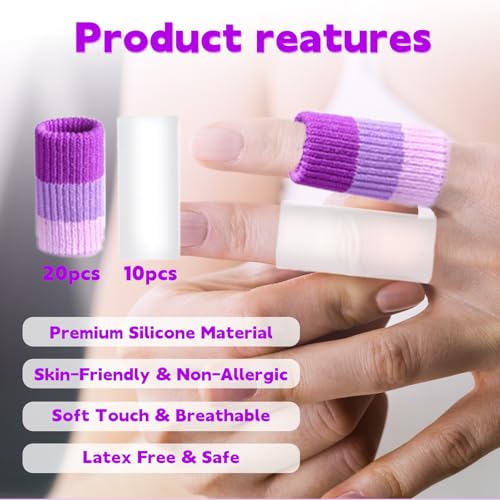 20 PCS Crochet Finger Guard and 10 PCS Gel Finger Sleeve Protectors