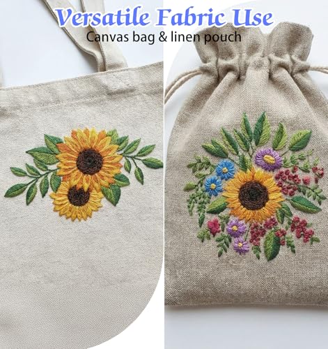 17 PCS Water Soluble Embroidery Patterns, with Flowers for Beginners