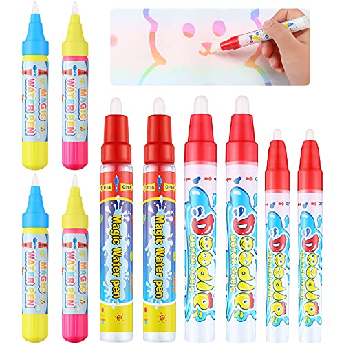 Tenare 10 Pcs Water Doodle Pens for Kids Water Mat Water Book, Refill Pens