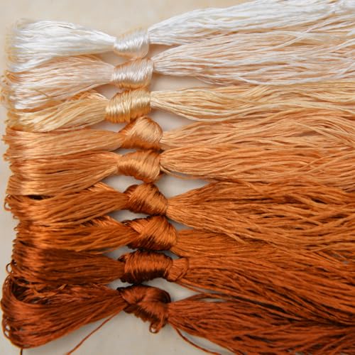 100% Mulberry Silk Embroidery Thread 9 Colors 22m Each (58) - color: 58