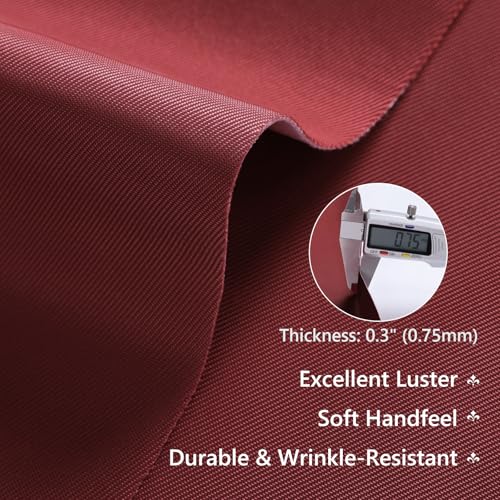 Thick Twill Fabric by The Yard, 58" W 0.75mm Polyester Twill Woven Lining Fabric Soft Excellent Luster Upholstery Fabric for Bags, Cushion, Chair, DIY Projects, 15 Yards Wine Red - color: Wine Red, size: 15 Yards