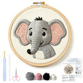 AohaiNova Punch Needle Kit for Adult Beginners, Punch Needling Set Elephant - color: 15-Elephant