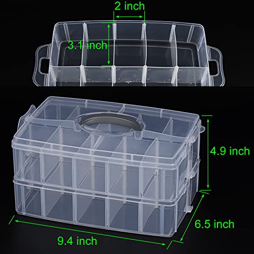 Simthread 2-Layer Thread Organizer Box for 40 Small Spools Clear - size: 2 Layers Case