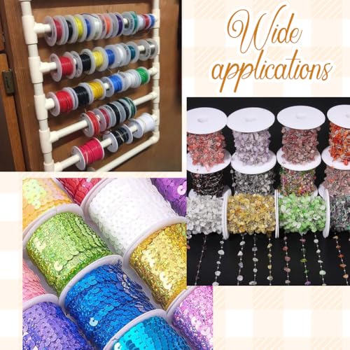 SUNNYCLUE 15Pcs 64 x 58mm Empty Spool Plastic Bobbins Bulk White Ribbon Weave Crochet Sewing Organizer Holder Chain Tape Spool for Thread Crafts Arts Stitch Supplies Embroidery Needle Yarn Women Adult - size: 2.28 x 2.52in