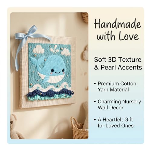 Embroidery Punch Needle kit Frame, Embroidery Starter Kits for Beginner,Punch Needle Fabric with Pattern,Threader, Yarns,Embroidery Hoops & Rug Punch(Light Blue) - color: Light blue