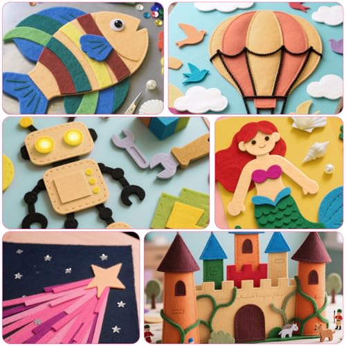 7" x 11" Felt Sheets Fabric for Crafts, 10 Pieces Soft Brown Thick Stiff Craft Fabric Felt Paper Pads Sheets Pack for DIY Sewing Craft Patchwork Art Projects