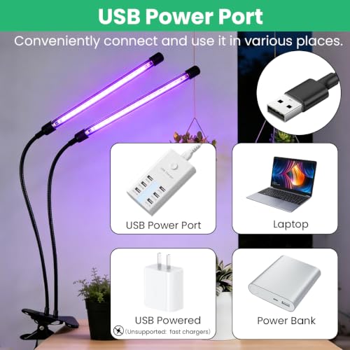 Grow Lights for Indoor Plants 2 Heads Full Spectrum plant light growing - size: 2 heads