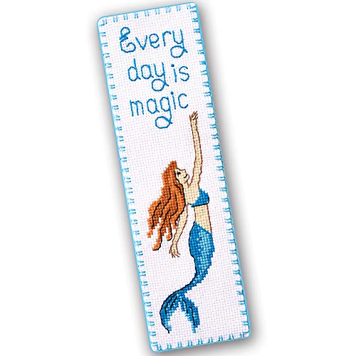 Povitrulya Counted Cross Stitch Bookmark Kit 'Mermaid - Every Day is Magic' for Hand Embroidery - color: Every Day is Magic