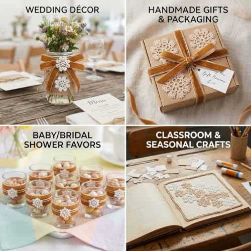 IDONGCAI Velvet Ribbon Craft Kit, Burnt Orange Ribbon, Rustic Twine & Lace - color: Brown