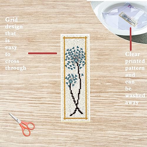 FREEBLOSS 6 Set Cross Stitch Bookmark Kit Dandelion Pattern 8''x2.4'' 11CT - style: Dandelion