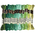 18 Skeins 157.5 Yards 6 Strands Sea Green Variegated Friendship Bracelet String Cross Stitch Floss Embroidery Thread Gradient Bulk Polyester Yarn Set for Crochet Knitting Sewing Weaving DIY - color: Sea Green