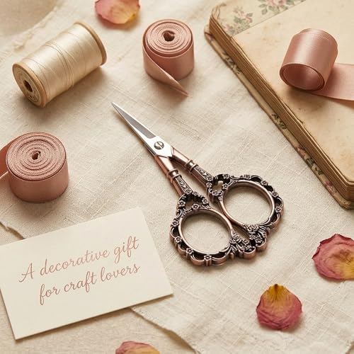 BIHRTC Vintage European Style Scissors for Embroidery, Sewing, Craft, Art