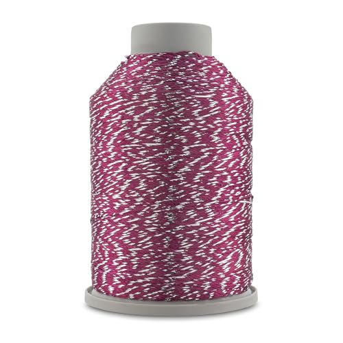 YarnArt Camellia Metallic Shimmer Fine Yarn – Polyester & Metallic Thread for Crochet, Embroidery & Jewelry Making – 20g & 50g Skeins, 192m (Burgundy Silver, 50g Skein) - color: Burgundy Silver, size: 50g Skein
