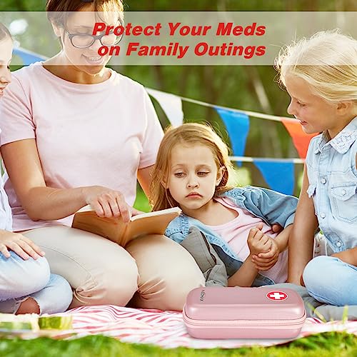 MEDMAX Epipen Medical Carrying Case Hard Shell EVA Travel Organizer Bag - color: Rose Gold