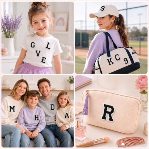 Jongdari Iron On Letters and Numbers Patches for Clothing, 2" Embroidery Alphabet Letterman Jacket Patche A-Z & 0-9 Applique for Backpack & Fabric (Black 78pcs) - color: Black, size: 52 Letters + 20 Numbers + 6 Patches