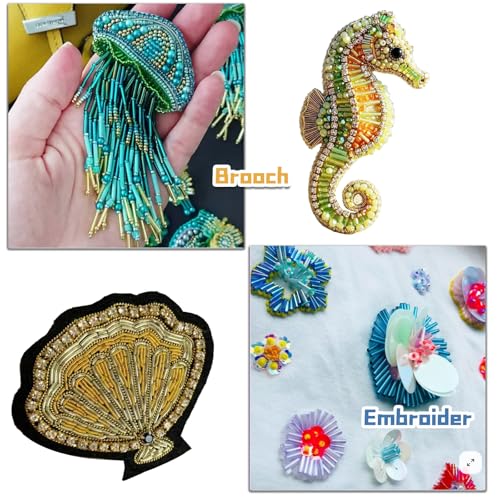EuTengHao 9600Pcs Tube Beads Kit 7mm Glass Bugle Seed Beads for Jewelry Making Embroidery & Home Decoration (32 Vibrant Colors) - size: 7MM