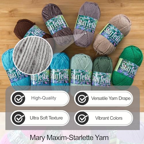 Mary Maxim Starlette Yarn, Acrylic Yarn, 3.5 OZ, 180 Yards, Grey Heather - color: Grey Heather