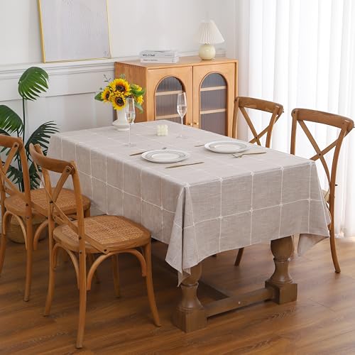 Gernaice Plaid Cotton Linen Rectangle Tablecloth 36“ x 55” Brown - color: Brown, size: 55" x 36" (Rectangular)