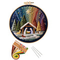 BoAn DIY Embroidery Kit for Adults, Nativity Cross Stitch Craft with Hoop - color: shengjing-1