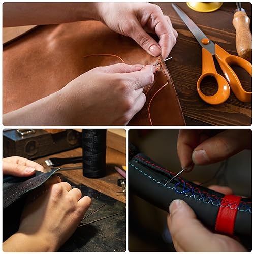 HARFINGTON 12 Inch Upholstery Needles Large Eye Stitching Needles Stainless Steel Straight Hand Sewing Needles for Home Hand Sewing Leather Tapestry Embroidery Tufting Webbing Carpet - size: 12 Inch