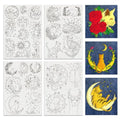 BENECREAT 4Sheets 27Pcs Moon Cat Water Soluble Embroidery, 11.7x8.3inch Stars and Flower Cat Stick and Stitch Embroidery Paper Stabilizer for Shirts, Coats, Bags - style: Moon Cat