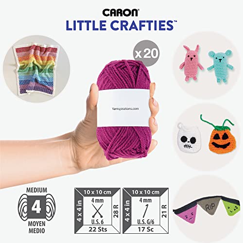 Caron Little Crafties Mini Yarn Multipack 20 Count Yarn for Crocheting Soft